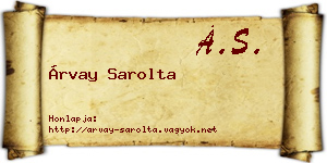 Árvay Sarolta névjegykártya